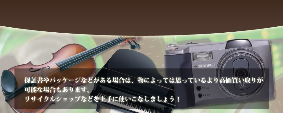 保証書やパッケージなどがある場合は、物によっては思っているより高価買い取りが可能な場合もあります。リサイクルショップなどを上手に使いこなしましょう！砂漠緑化